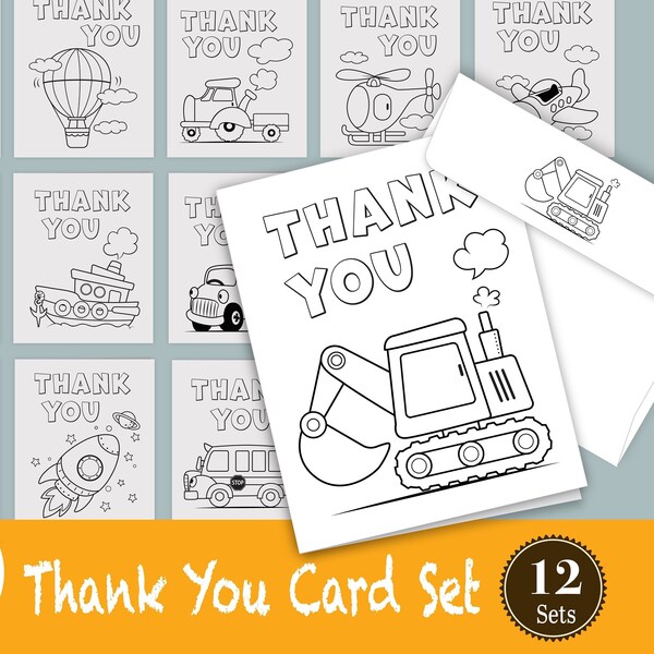 Kids Thank You Cards - Etsy