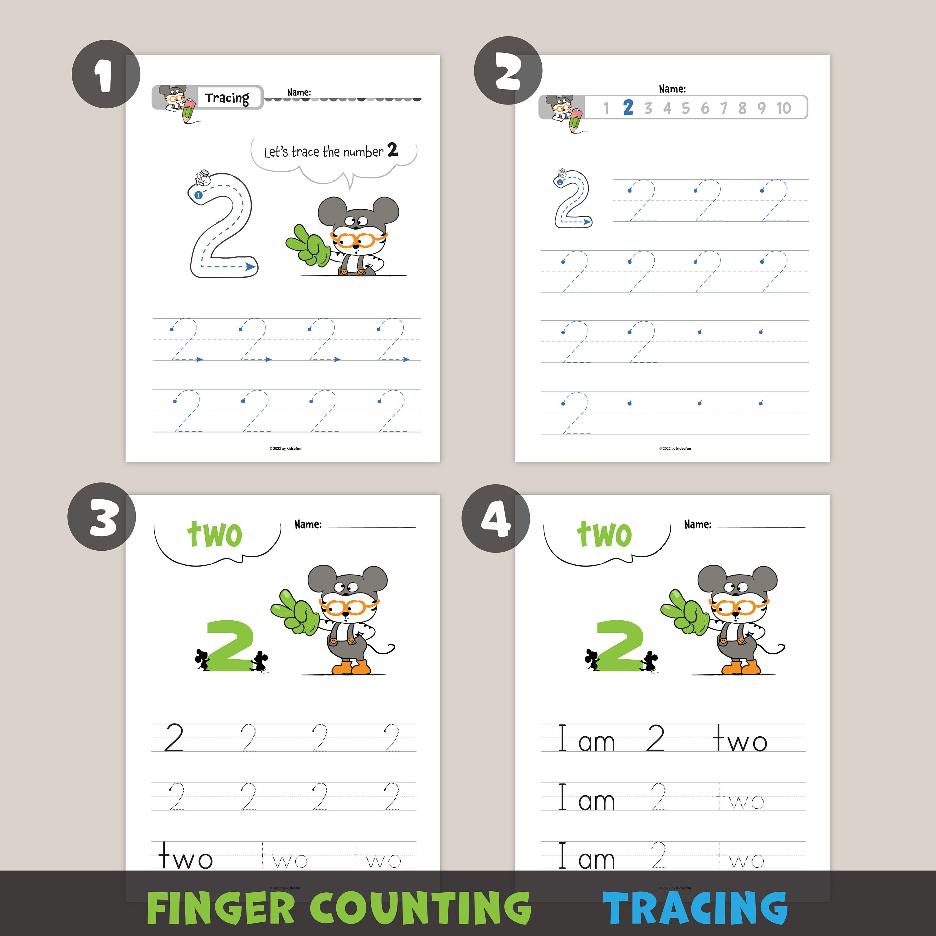 Preschool Finger Counting 1-10 Tracing Numbers Finger 