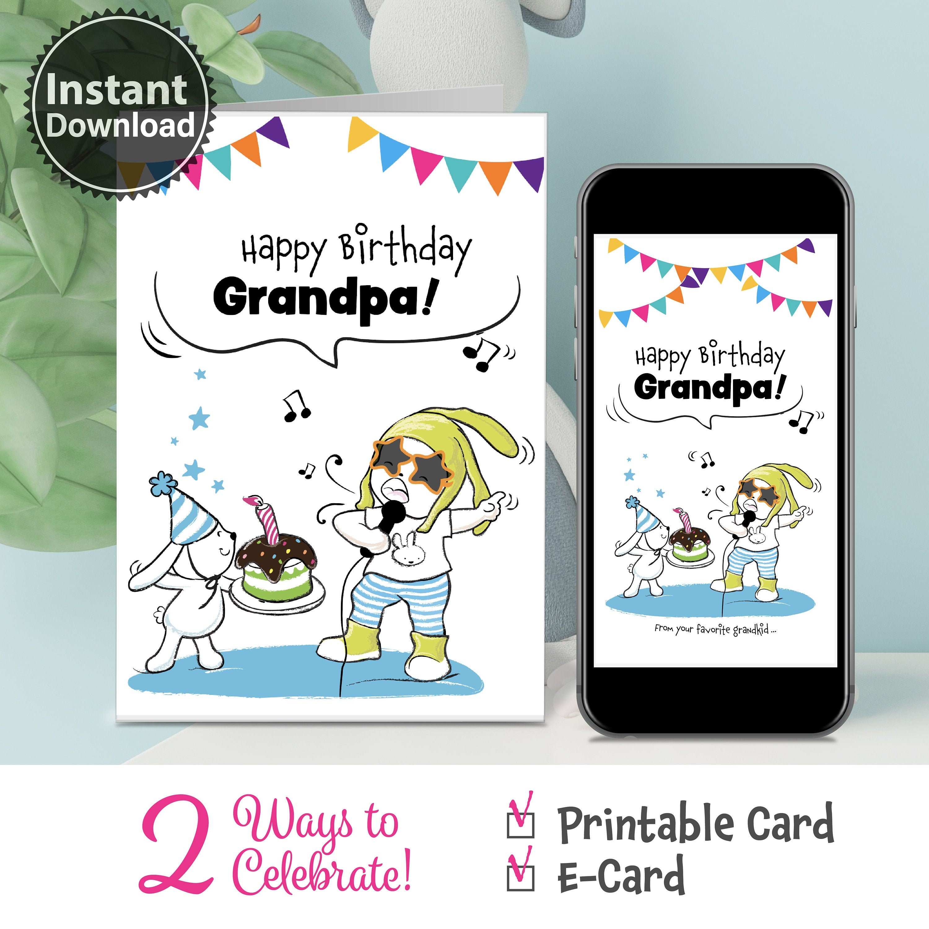 Happy Birthday Grandpa Printable Cards