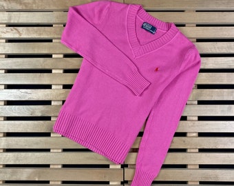 Womens Vintage Long Sleeve Sweater Polo Ralph Lauren Size S Cotton