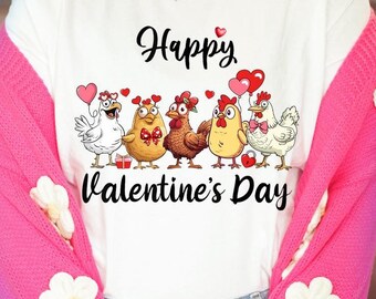 Funny Chicken Valentine&#39;s Day PNG: Couple&#39;s Design (Digital Download)