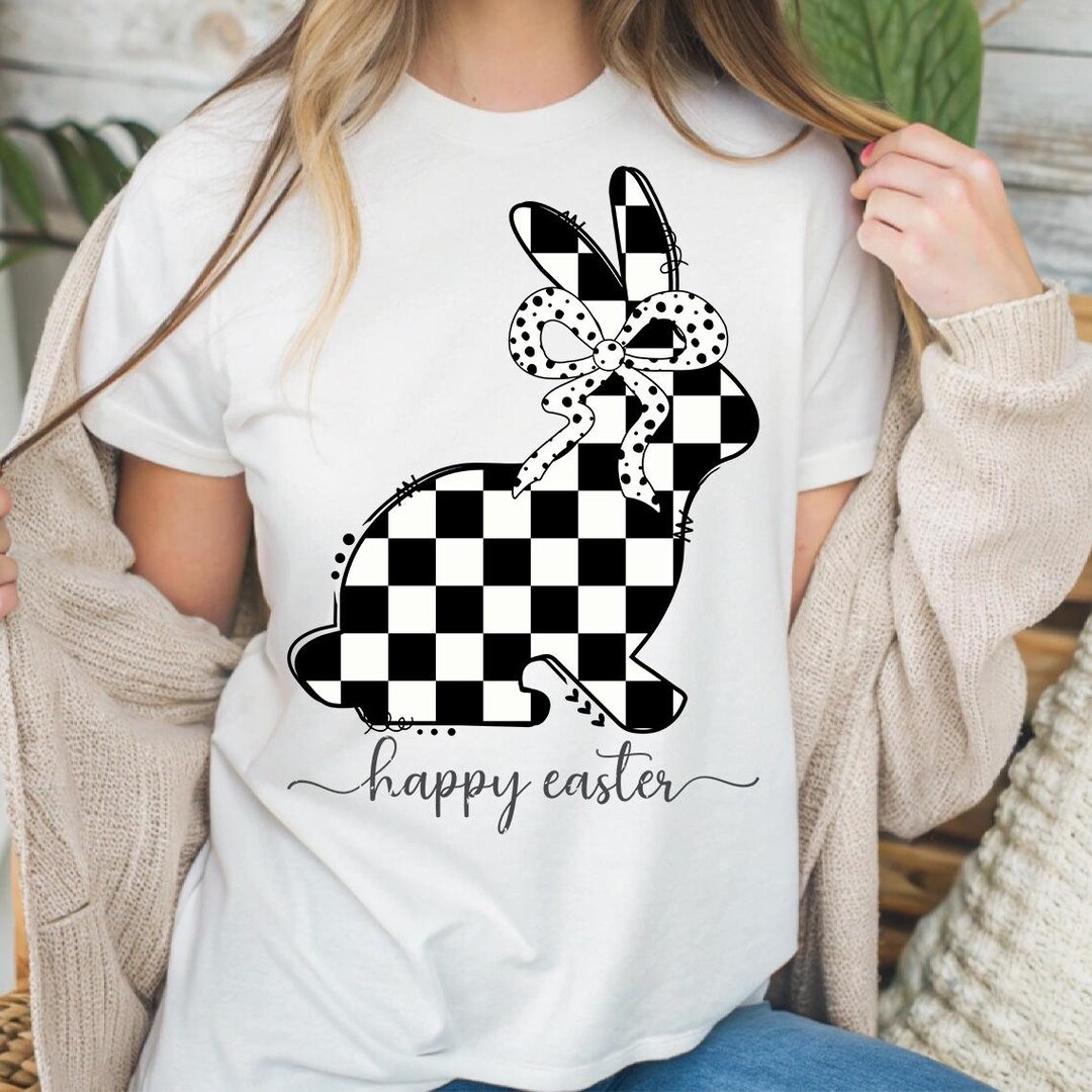 Happy Easter Checkered Bunny Png, Checkerboard Easter Bunny Png ...