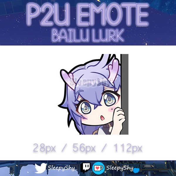 Honkai Star Rail Cute P2U Pay to Use Bailu Lurk Peek Emote Twitch Discord YouTube Kick