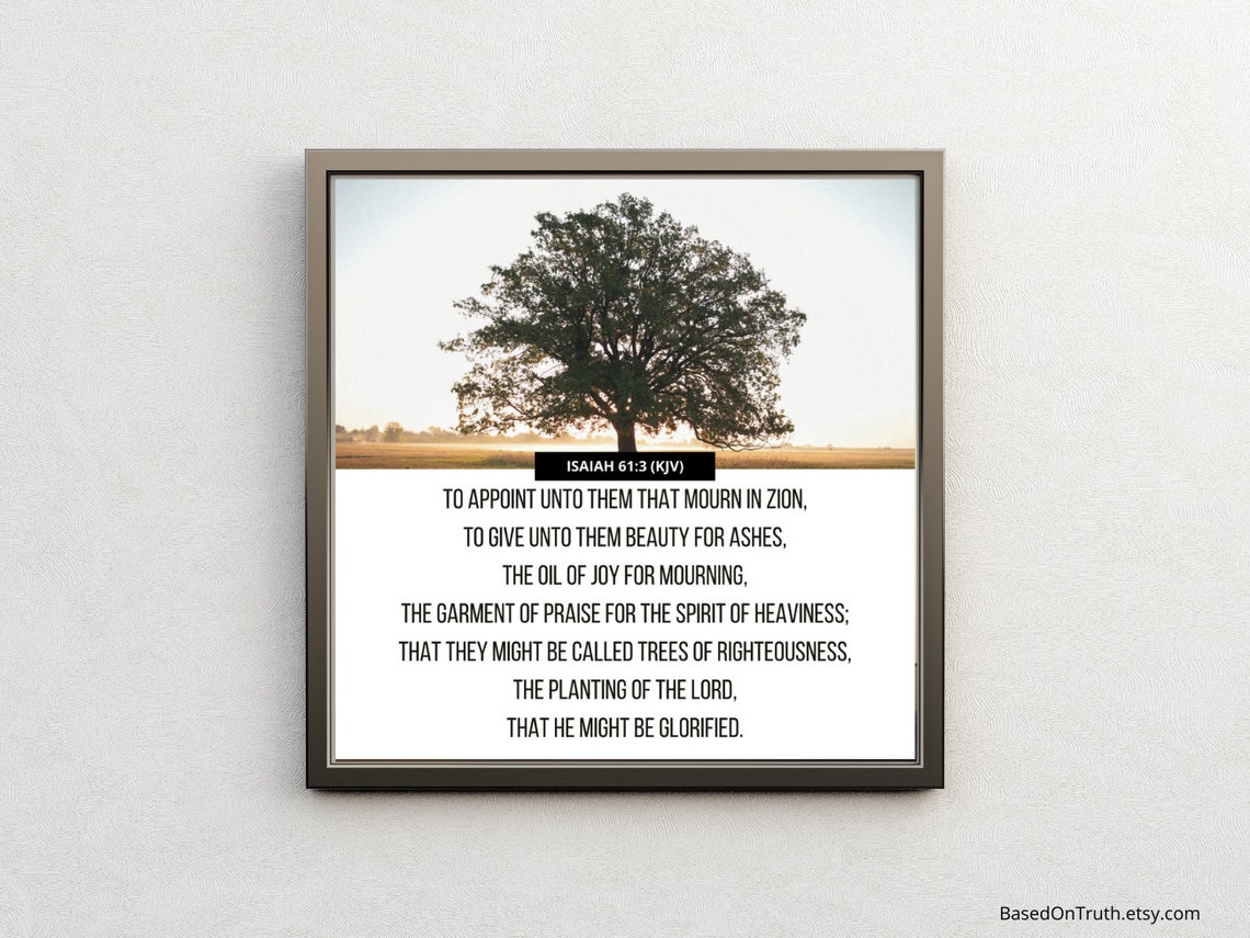 ISAIAH 61:3 KJV Beauty for ashes Bible Verse Printable Art ...