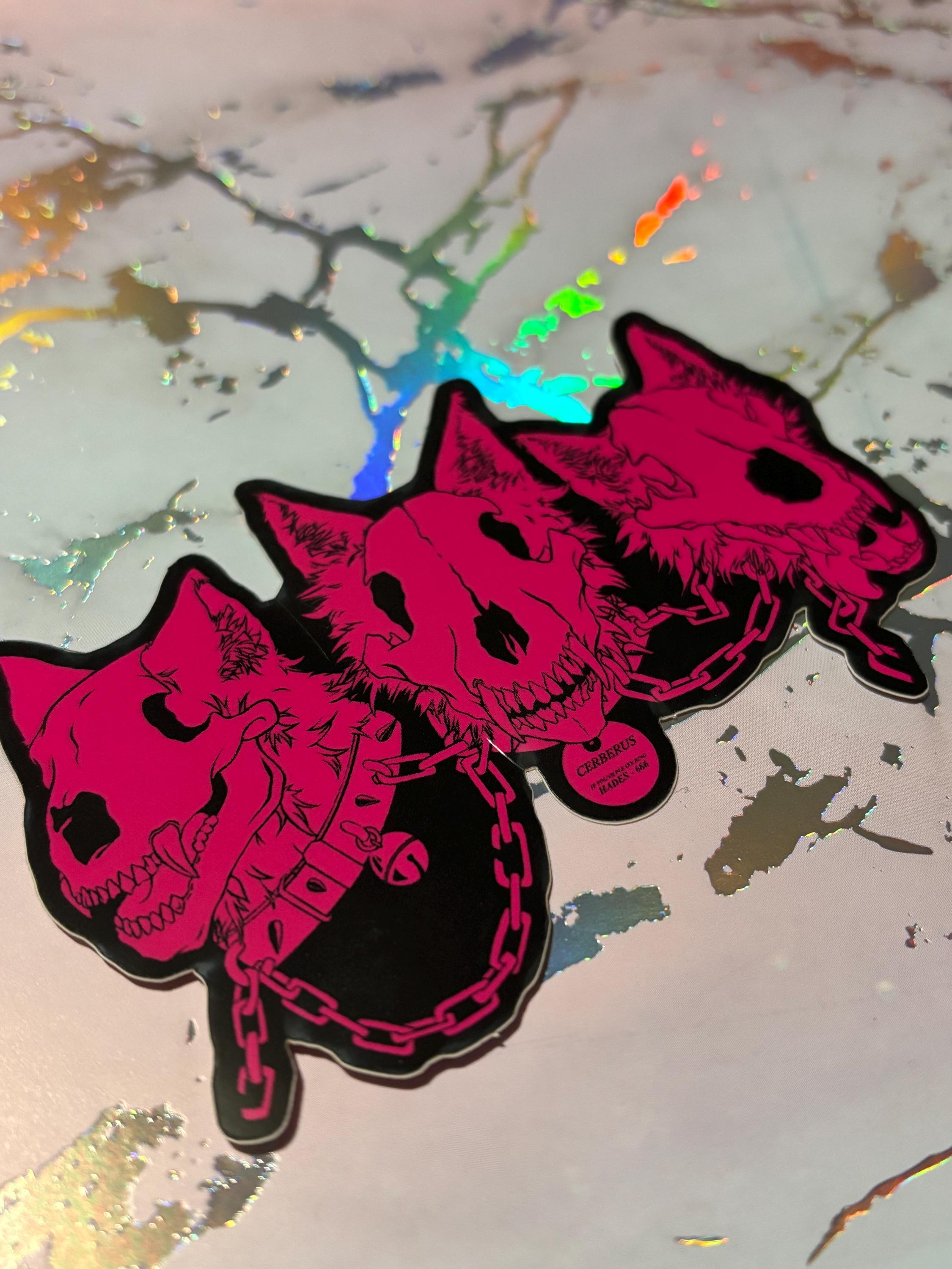 Pink Cerberus Heads Sticker - Etsy