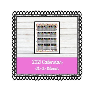 2021 Yearly Calendar | At-A-Glance | Printable