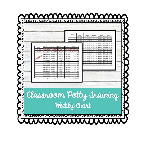 Classroom Potty Training | Weekly Chart | Early Childhood | Printable