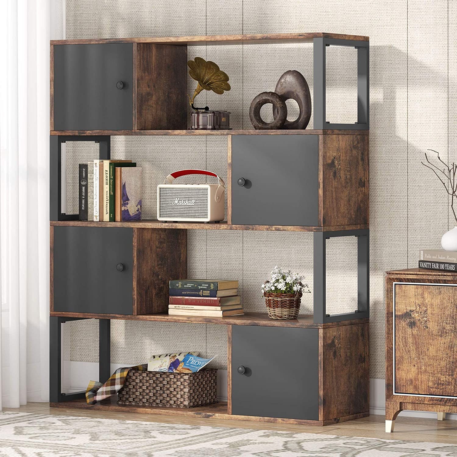 Gran industrial de 4 niveles estantería estantería armario de | Etsy