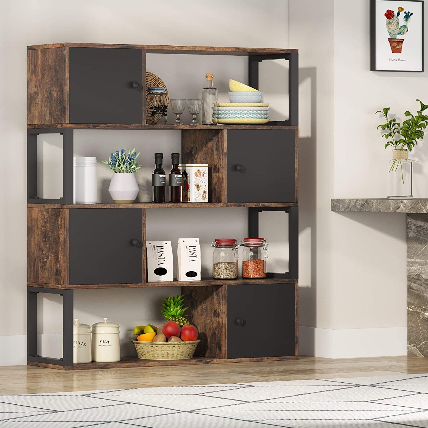 Gran industrial de 4 niveles estantería estantería armario de | Etsy