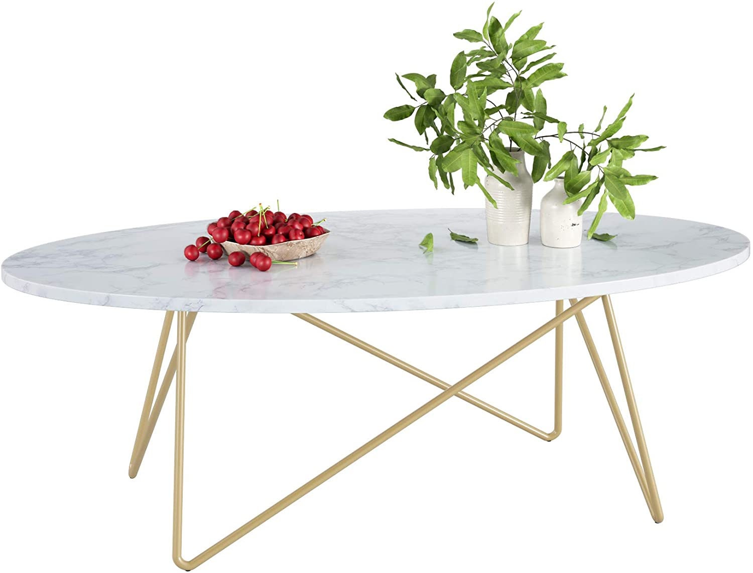 Modern Marble Effect Round White Coffee Table With Metal Legs | Etsy