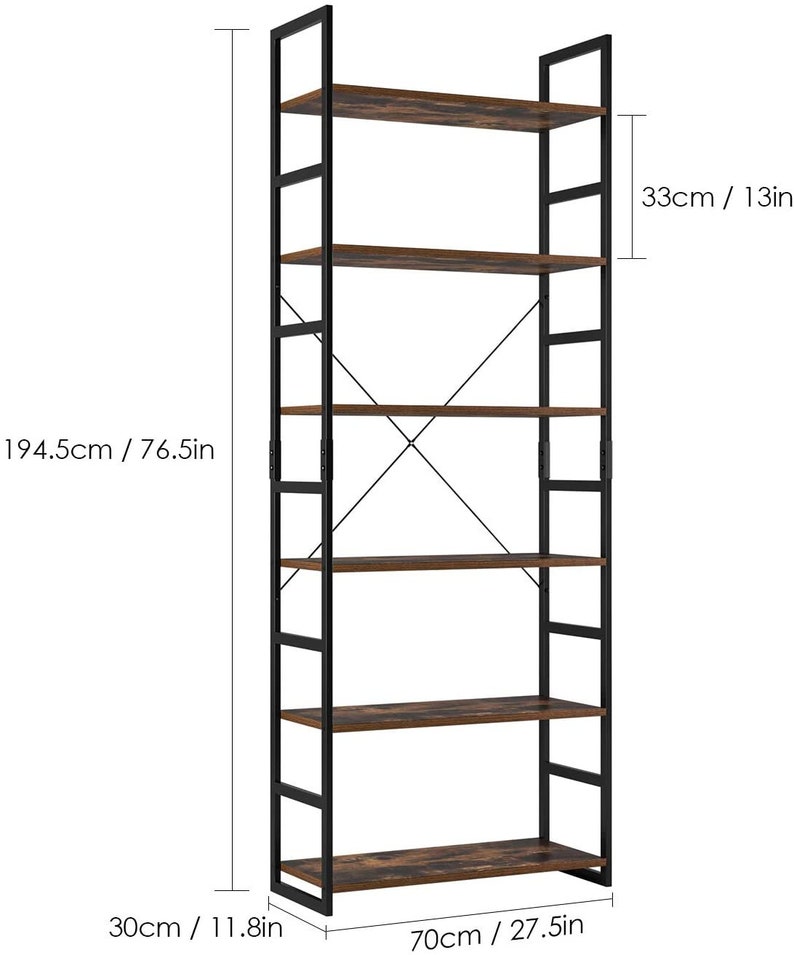 Industrial Style 6tier Tall Ladder Shelf Bookcase Bookshelf Etsy