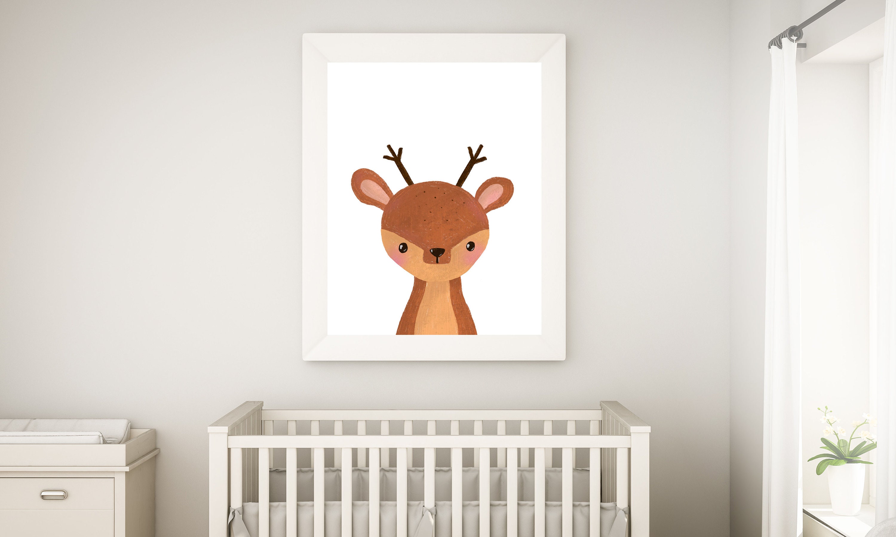 Baby Deer wall art Woodland Animal Prints Nursery deer | Etsy