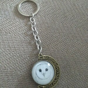 Porte-clés design harfang des neiges 2 faces