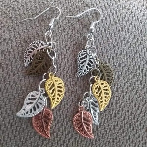 Multicolored leaf earrings