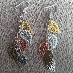 Multicolored leaf earrings