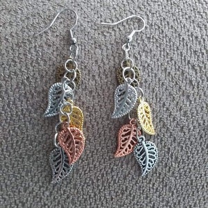 Multicolored leaf earrings