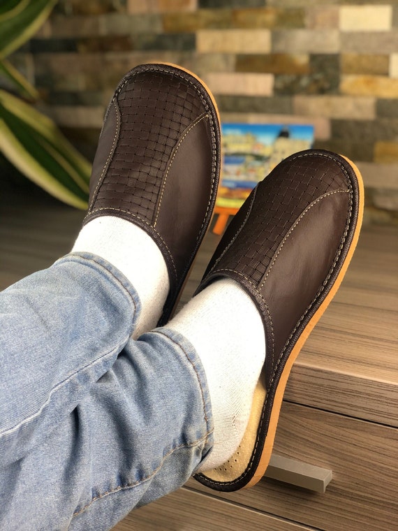 Zapatillas de hombre 100% cuero natural zapato de - México