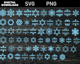 SNOWFLAKE BUNDLE SVG - Commercial Use Svg, Winter Svg, Christmas Svg, Snowflakes Svg, Snowflake Cut File, Cricut Snowflake