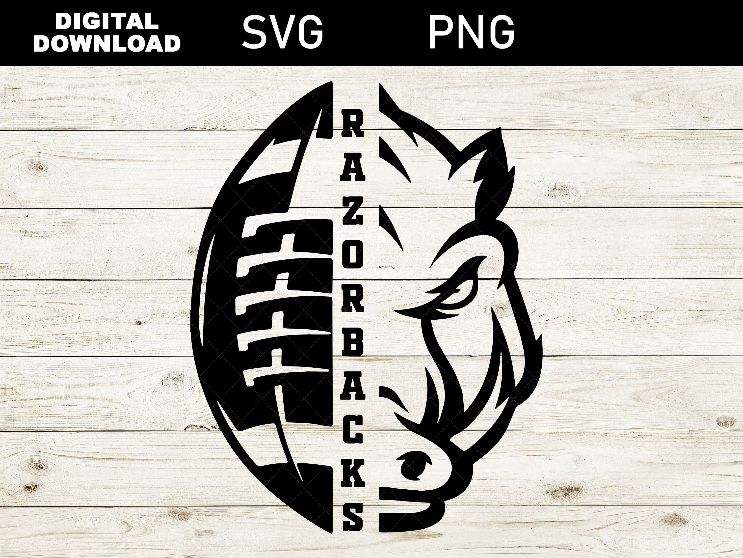 Go Hogs With Ball SVG Design, Arkansas Razorback SVG