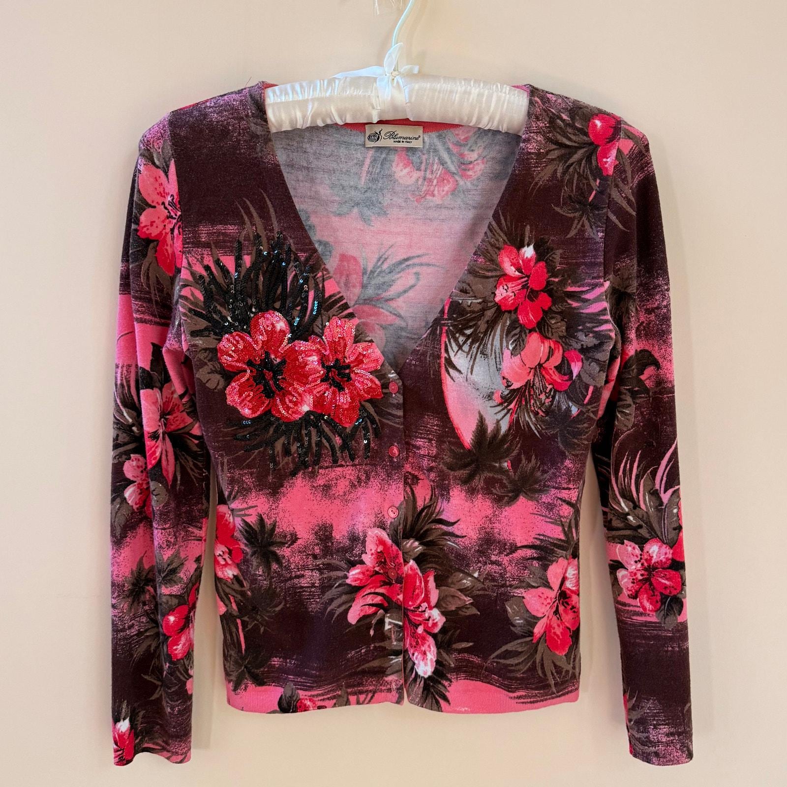 BLUMARINE: Sweater woman - Grey | Blumarine cardigan 2M480A