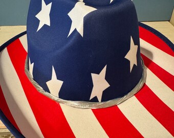 Patriotic Red White and Blue Cowboy Hat - Etsy display picture 3