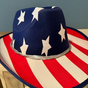 Patriotic Red White and Blue Cowboy Hat