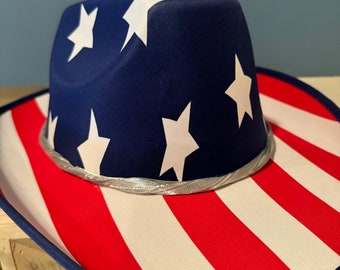 Patriotic Red White and Blue Cowboy Hat
