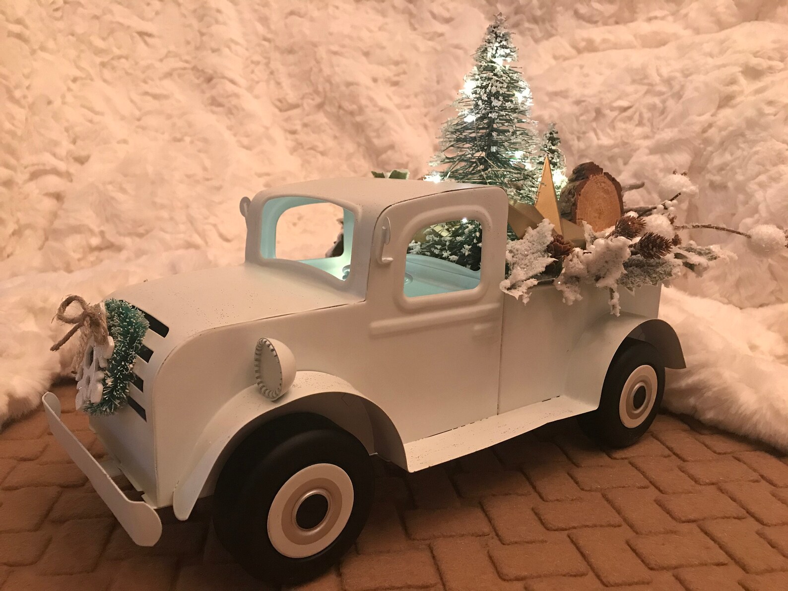 Winter White Metal Truck Farmhouse Truck Pickup Truck With Etsy