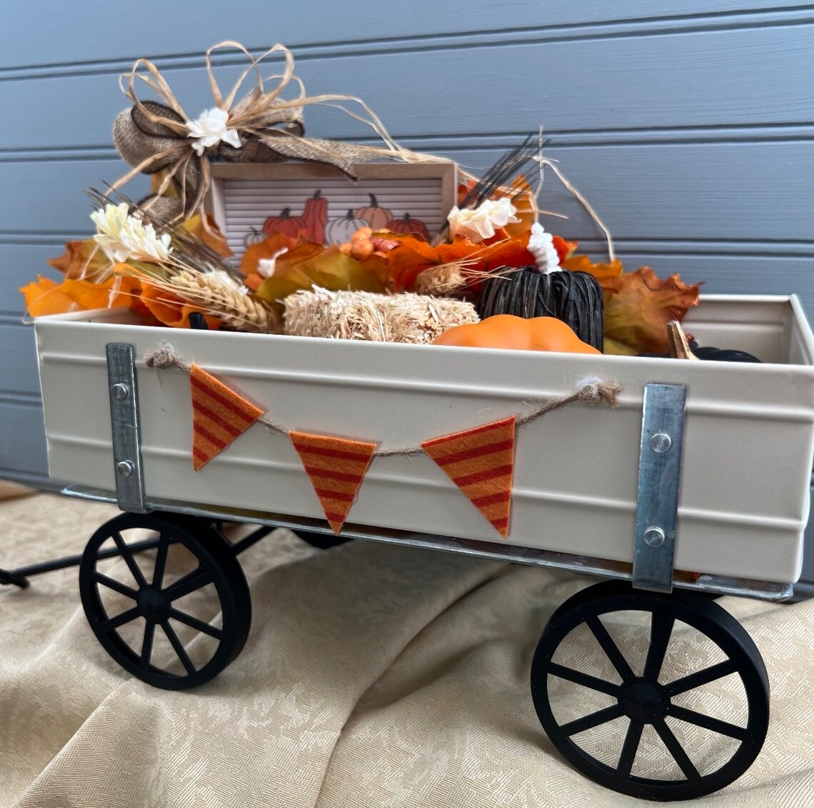 Harvest Wagon Centerpiece Fall Wagon Decor Thanksgiving Etsy