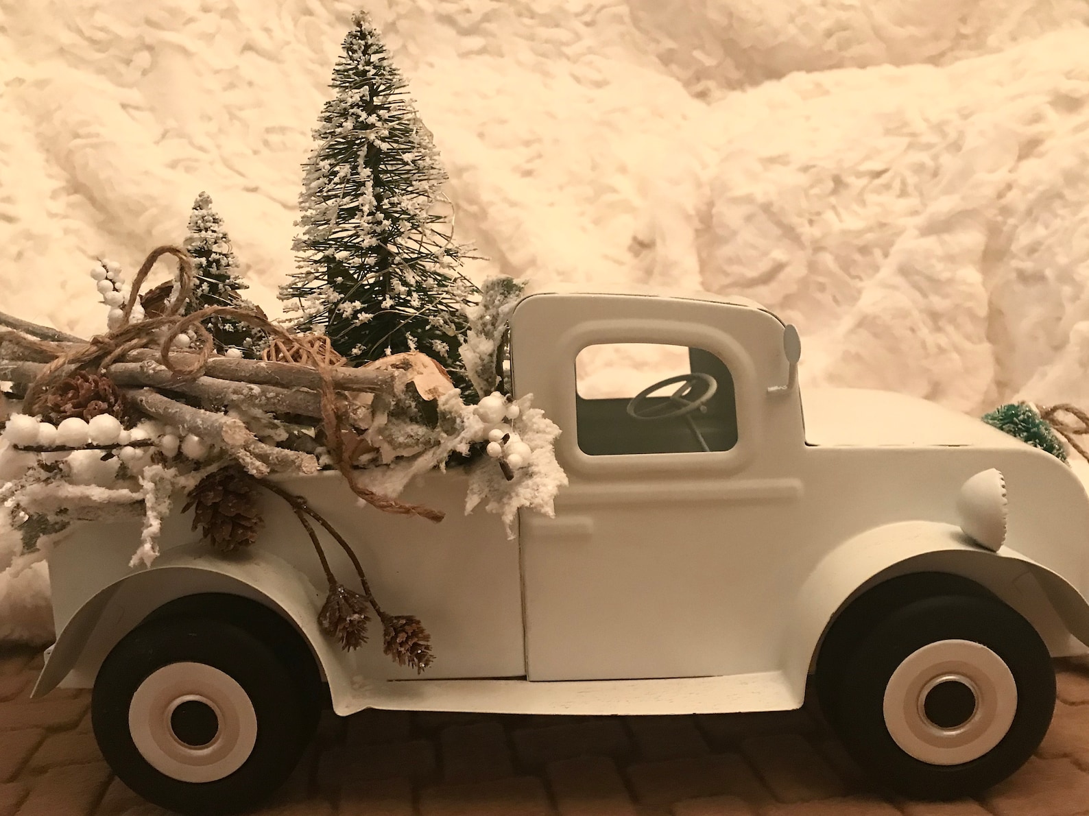 Winter White Metal Truck Farmhouse Truck Pickup Truck With Etsy