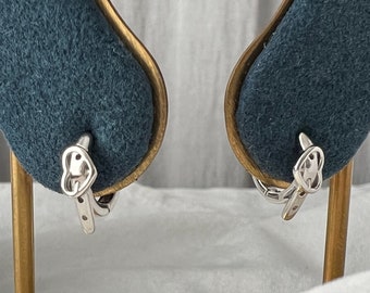 Sterling Silver Heart Belt Hoop Earrings