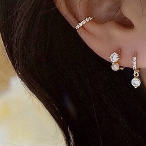 Earrings Set for Multiple Piercings Huggie Hoop Gold Earring Etsy UK