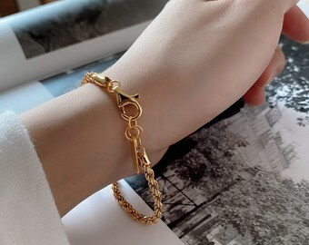 Personalised Oxidised Sterling Silver Twisted Box Chain Offset ID Bar Bracelet