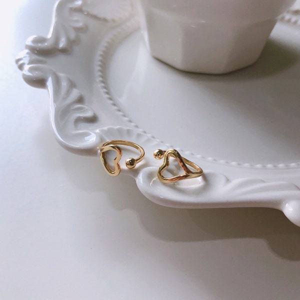 Gold Plated Sterling Silver Heart Ear Cuff