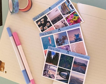 Travel Photos - mini sticker sheets | Journaling / scrapbook / stationery