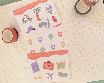 Travel Pack - mini sticker sheets | Journaling / scrapbook / stationery