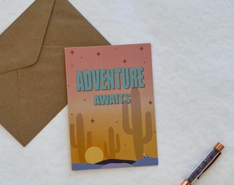 Adventure awaits | Travel Card / Greeting Card / Travel Inspiration