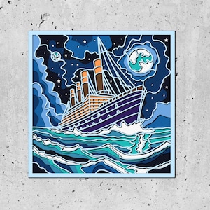 3D SVG Ocean Liner Shadow Box Ocean Liner 3d svg 3D SVG Boat Cricut Silhouette Ship 3D Svg Sunset 3d Svg Sea 3D svg Summer 3d Svg