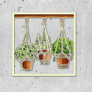 3D Boho Plants Shadow Box SVG, 3d Boho Svg, Samambaia Papercut svg Silhueta Cricut, Boho em camadas SVG, Boho Room Shadow Box, Boho Plants 3D Svg