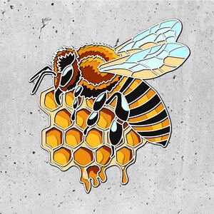 3D abeille ombre boîte SVG couches de SVG, peigne de miel 3D Svg, svg Papercut, Silhouette Cricut, printemps Shadow Box, abeille 3D Svg