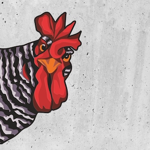 Peeping Rooster 3D Layered SVG para cartón, decoración de granja, animales de granja 3D Pop Art, archivo SVG para cricut, SVG en capas de pollo,