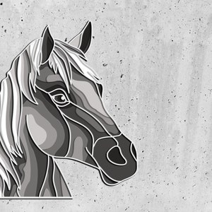 Horse Layer SVG, Horse Mandala File, Plywood Sawing, Paper Cutting, SVG FILE, 3D Plywood Mandala, 3D Layer