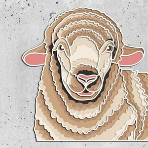 Sheep 3D Layered SVG for Cardboard / Colorful Sheep Layered / Sheep Mandala Pop Art /Sheep 3D Papercraft SVG