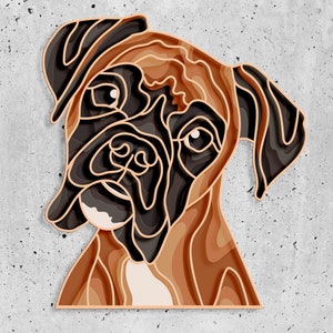 Boxer Hund SVG, Goldendoodle Mandala Schnittdatei, Sperrholz Ausschnitt, Papierschnitt, SVG-DATEI, 3D Sperrholz Mandala, 3D Schicht