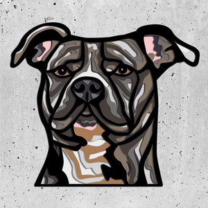 American Bulldog 3D svg Mandala files, Laser Cut Template Files, Layered CNC router svg, 3D plywood mandala, 3D layer