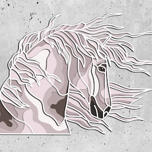 Horse layer SVG, Horse Mandala cut file, Plywood cutting, Paper cutting, SVG FILE, 3D plywood mandala, 3D layer