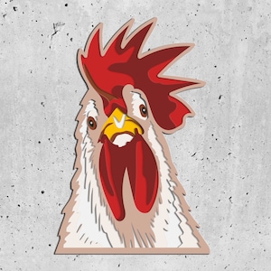 Peeping Rooster 3D Layered SVG para cartón, decoración de granja, animales de granja 3D Pop Art, archivo SVG para cricut, SVG en capas de pollo,
