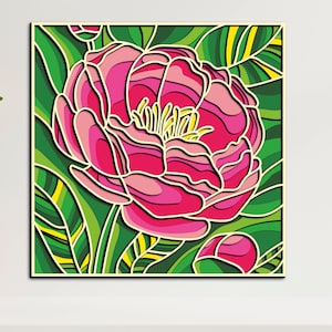 Peony flower 3D Mandala svg file,flower file for cnc router,floral SVG files for Cricut, layered svg files for cutting mandala