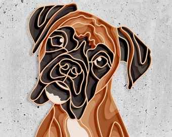 Boxer dog layer SVG, Goldendoodle Mandala cut file, Plywood cutting, Paper cutting, SVG FILE, 3D plywood mandala, 3D layer