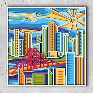 Sun City 3D Mandala svg,City 3D Layered SVG files for Cnc Router Laser or Cricut,Laser cutting layered panel